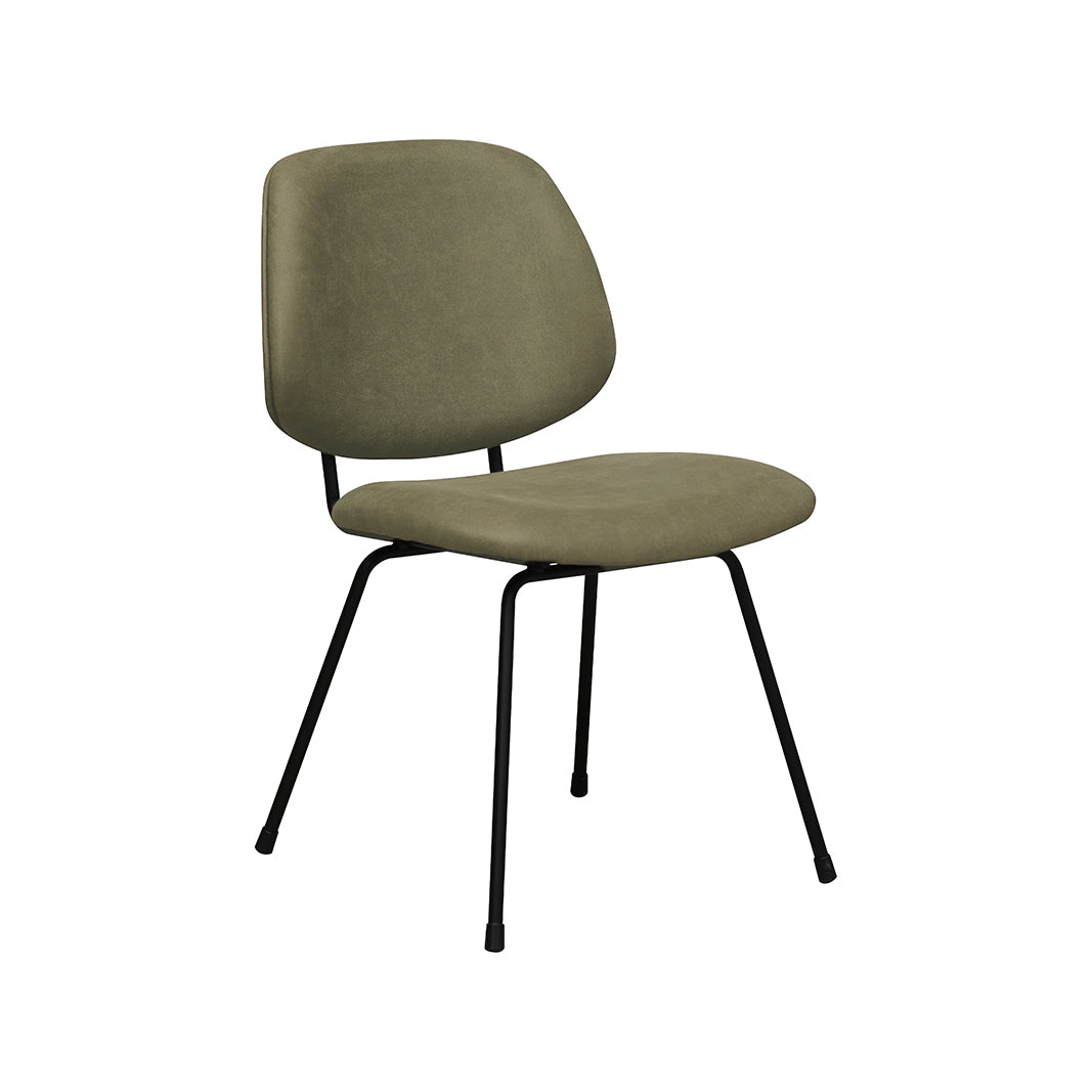 LABEL51 Eetkamerstoel Bello - Moss - Micro Suede - Zwart Metalen Frame