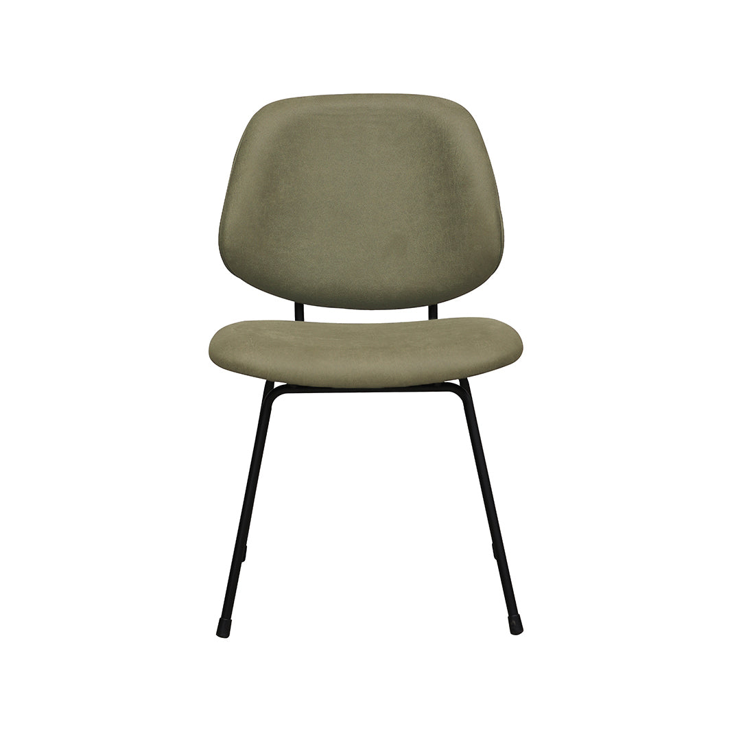 LABEL51 Eetkamerstoel Bello - Moss - Micro Suede - Zwart Metalen Frame