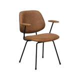 LABEL51 Eetkamerstoel Rivano - Cognac - Micro Suede - Zwart Metalen Frame