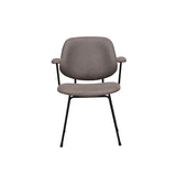 LABEL51 Eetkamerstoel Rivano - Taupe - Micro Suede - Zwart Metalen Frame