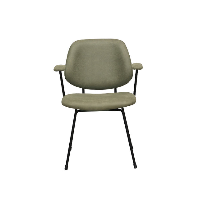 LABEL51 Eetkamerstoel Rivano - Moss - Micro Suede - Zwart Metalen Frame