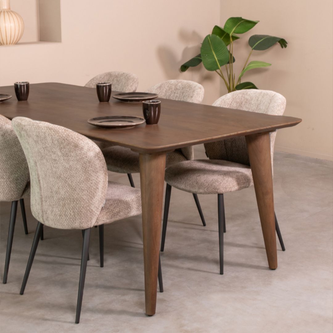 LABEL51 Eetkamertafel Fly - Espresso - Mangohout - 160 cm