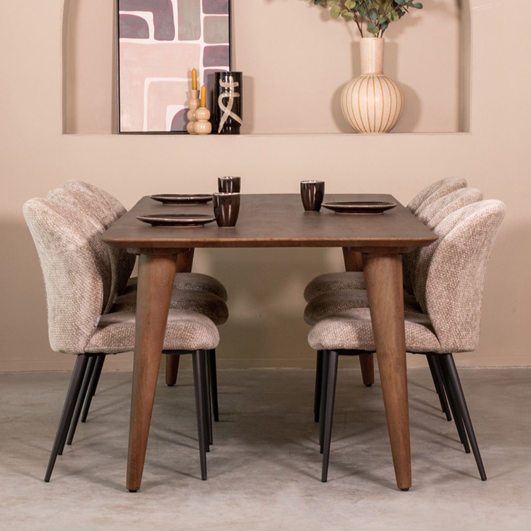 LABEL51 Eetkamertafel Fly - Espresso - Mangohout - 190 cm