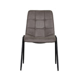 LABEL51 Eetkamerstoel Noor - Taupe - Micro Suede - Zwart Metalen Frame