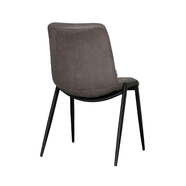 LABEL51 Eetkamerstoel Noor - Taupe - Micro Suede - Zwart Metalen Frame
