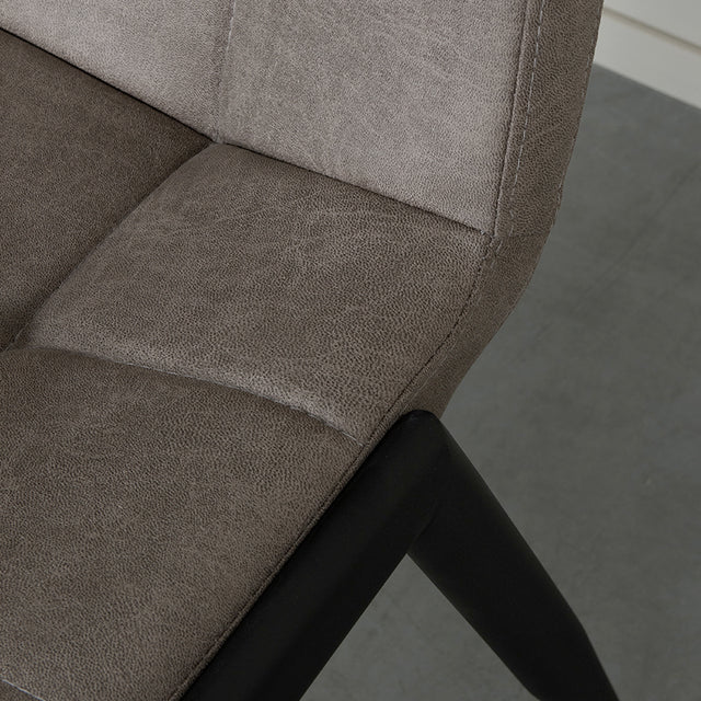 LABEL51 Eetkamerstoel Noor - Taupe - Micro Suede - Zwart Metalen Frame