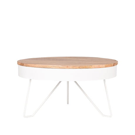 LABEL51 Salontafel Saran - Wit - Mangohout - 80 cm van LABEL51 - laagste prijs offerte van PureWonen