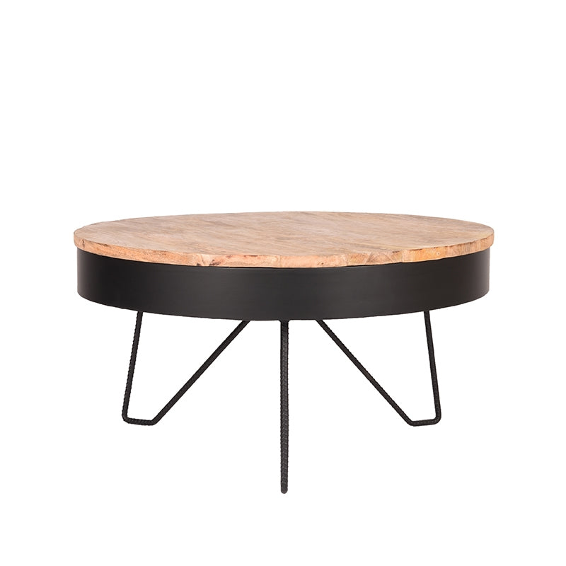 LABEL51 Salontafel Saran - Zwart - Mangohout - 80 cm van LABEL51 - laagste prijs offerte van PureWonen