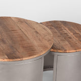 D-MAXX Salontafel Set Bunch - Rough - Mangohout - 60 cm - Rond