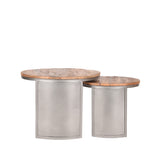 D-MAXX Salontafel Set Bunch - Rough - Mangohout - 60 cm - Rond