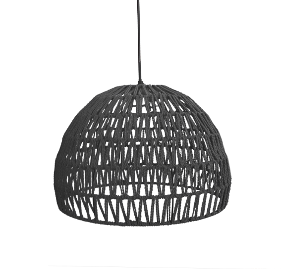 LABEL51 Hanglamp Rope - Zwart - Katoen - M van LABEL51 – Luxe comfort op maat van PureWonen. Vraag naar de beste prijs.