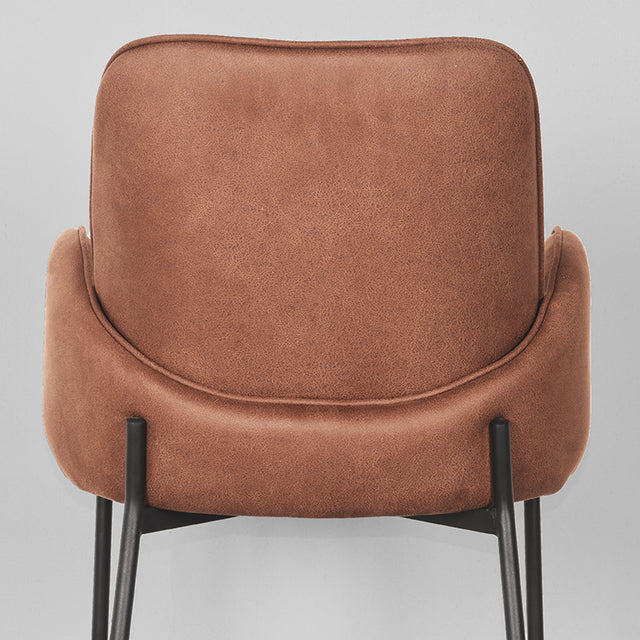 LABEL51 Eetkamerstoel Jari - Cognac - Microfiber van LABEL51 – Luxe comfort op maat van PureWonen. Vraag naar de beste prijs.